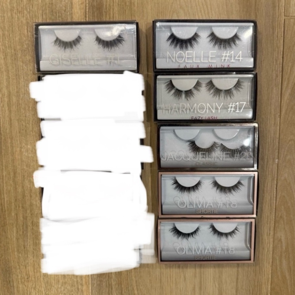 6 Assorted Huda Beauty Faux Lashes - Sealed / ORIGINAL VALUE $122